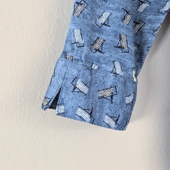 NIC+ZOE Women's Beach Chair Button Up Shirt with Band Collar and Peplum Waist XS - Picture 6 of 12